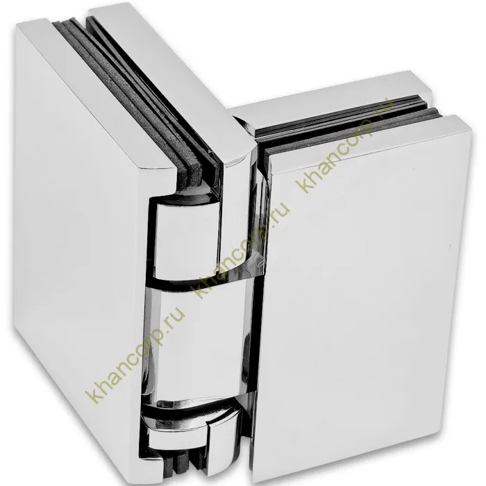 Петля Фурия FDP-242L стекло-стекло 180° левая, с подъемным механизмом, латунь/хром