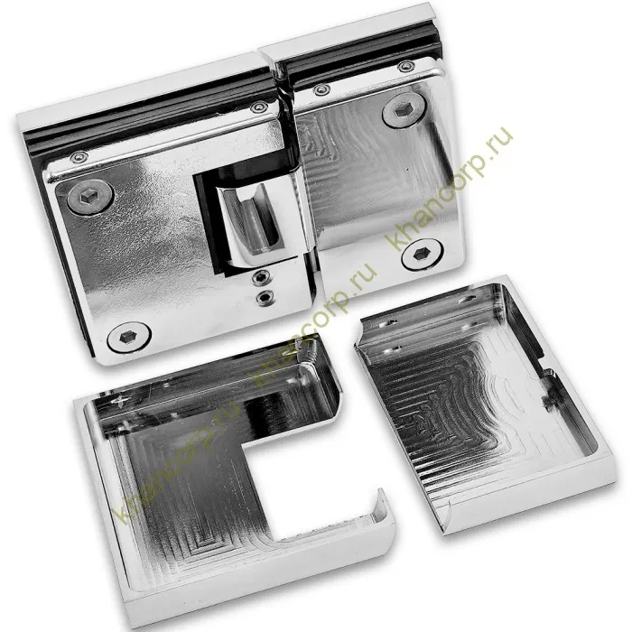 Петля Фурия FDP-242L стекло-стекло 180° левая, с подъемным механизмом, латунь/хром